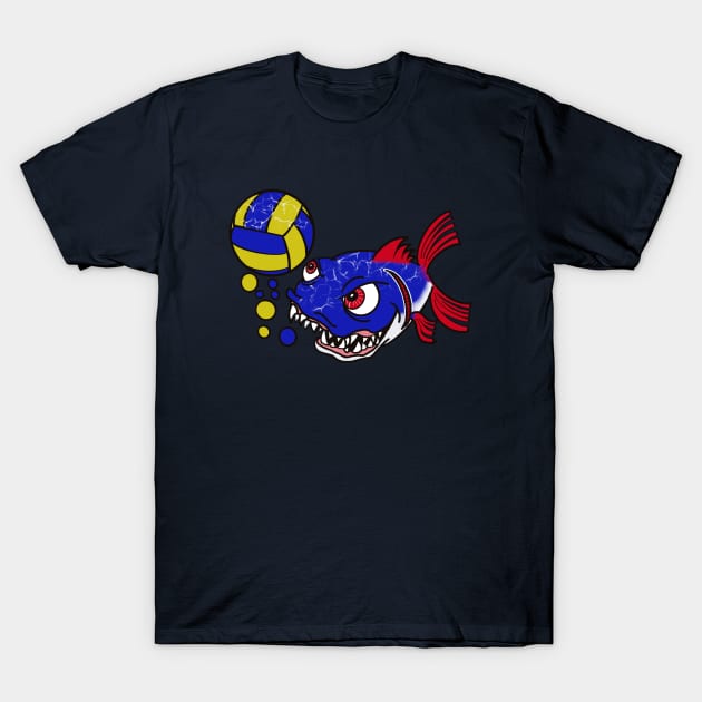 Piranha Volleyball T-Shirt by Cterio